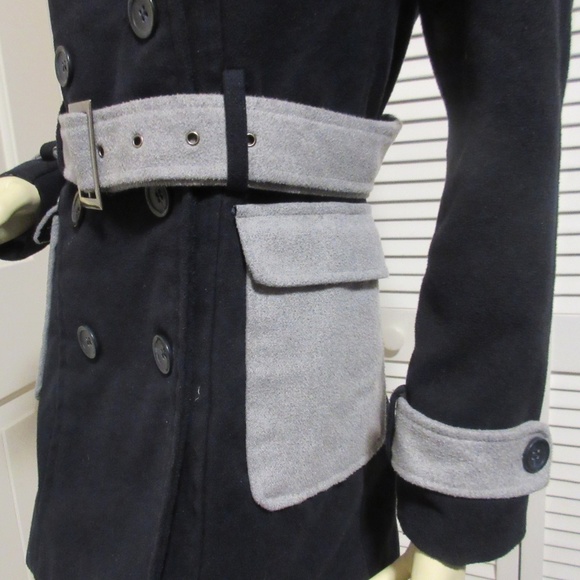 Yoki Womens Peacoat Coat Double-Breasted Jacket S Navy Blue Preppy Academia Chic - Picture 5 of 8